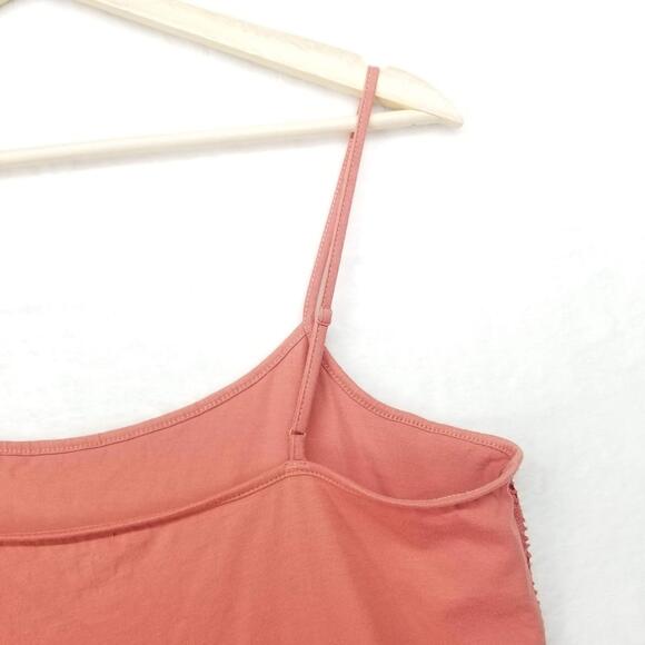 Loft Outlet Cami Tank Top Womens Large Coral Pink Cut Out Overlay Layer - Picture 5 of 9